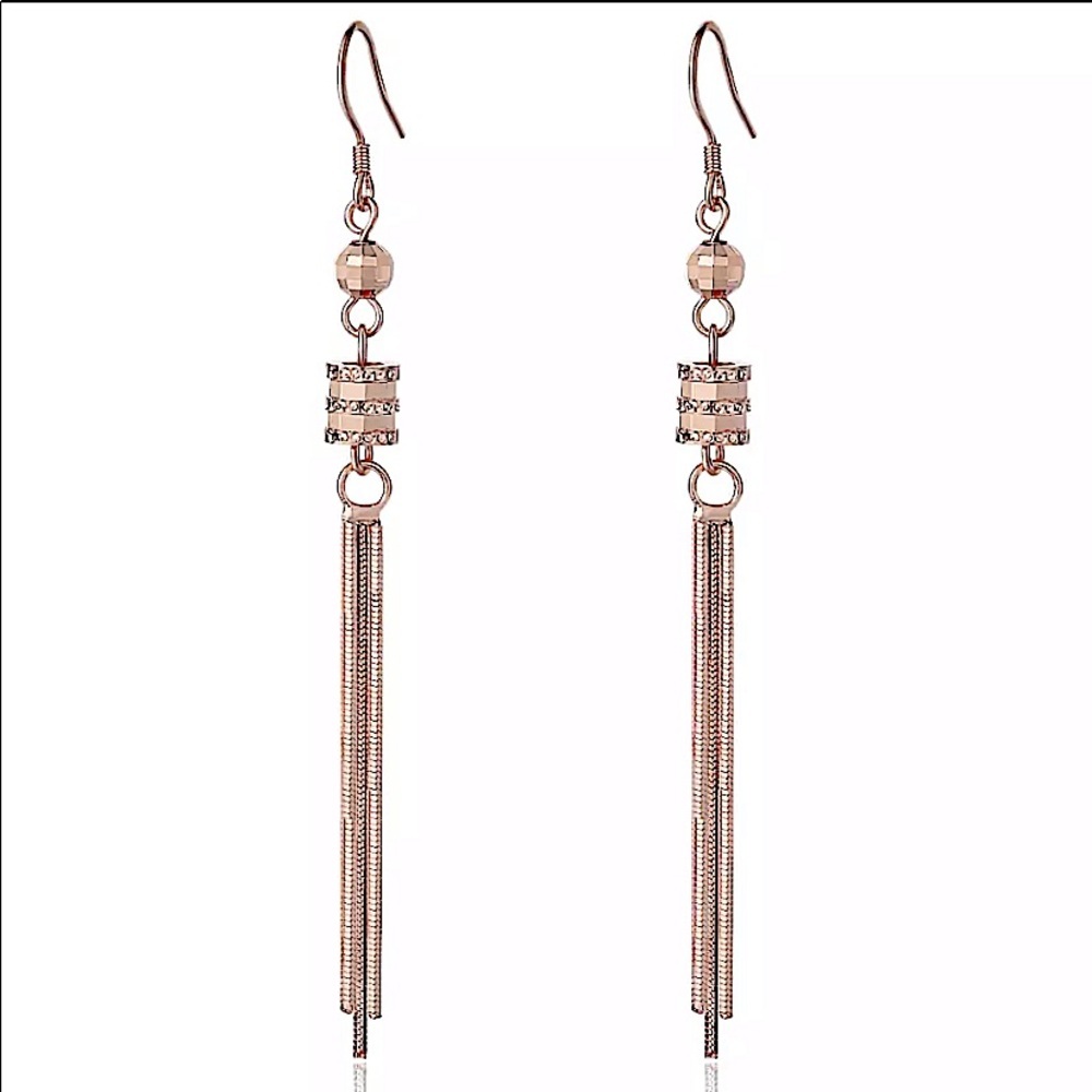 Rose Gold over Sterling Silver Tassel Earrings